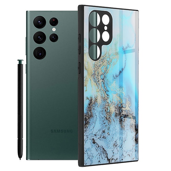 Techsuit Glaze Blue Ocean Suojakuori, Samsung S22 Ultra 5G