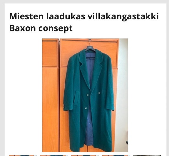 Miesten villakangastakki harteikkaalle miehelle.