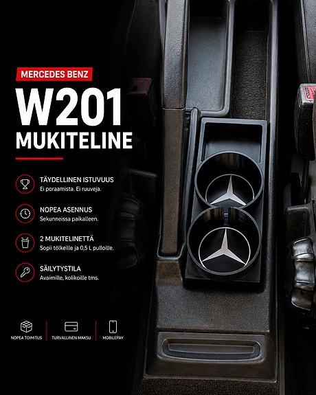 Mercedes W201 / 190 mukiteline – ei poraamista, helppo asennus