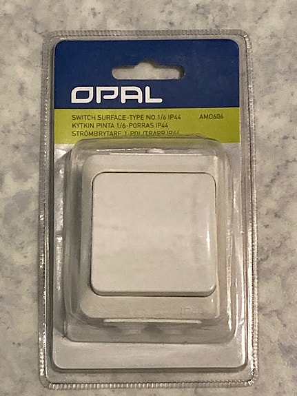 Kytkin OPAL. Pinta. 1/6-porras. IP44.