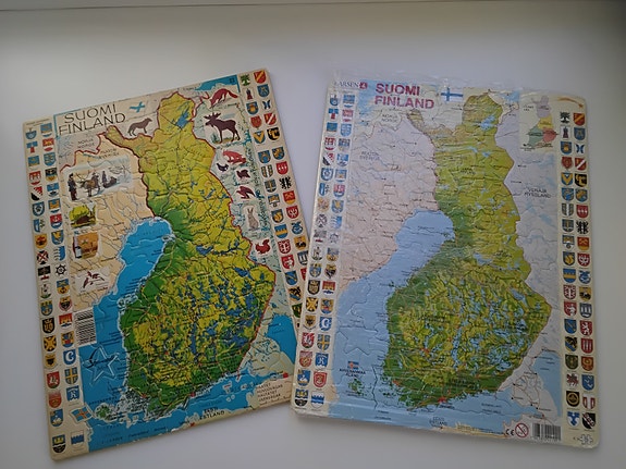 Larsen SUOMI -palapelit karttapalapelit kehyspalapelit 2 kpl
