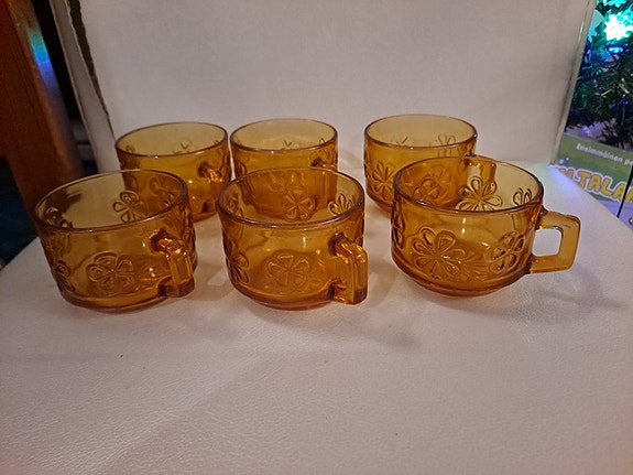Lasiset kahvikupit 6 kpl ruskea Arcopal