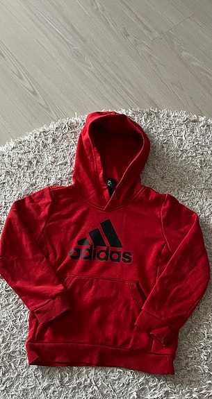 Adidas punainen lasten huppari, koko 128
