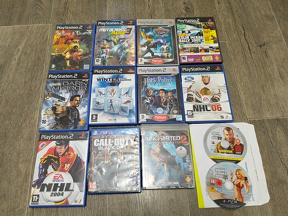 Playstation 2 ja 3 erilaisia pelejä, tarjoa vapaasti