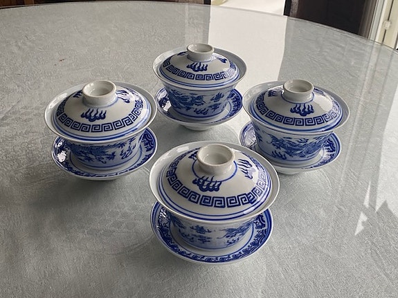 Kiinalainen gaiwan-teeastiasto, 12 osaa