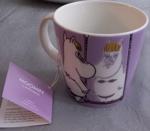 Halutaan vaihtaa niiskuneiti lila muumimuki tai myydä 15€