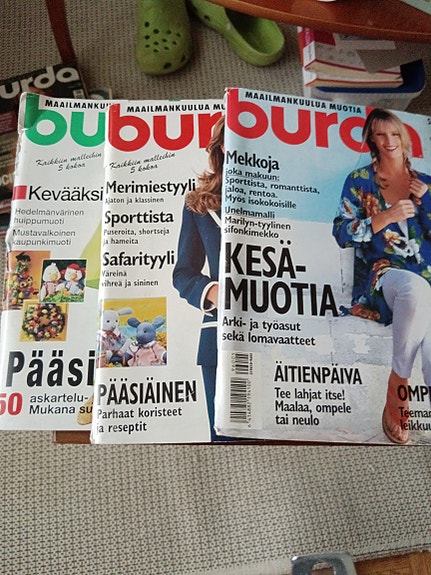 Burda kaava lehtiä 3 kpl.