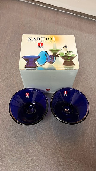 Iittala Kartio kynttilänjalka sininen 4 kpl