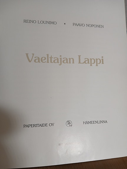 Vaeltajan Lappi kirja vuodelta 1974