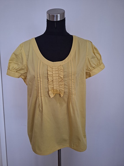 Anthropologie puuvilla paita keltainen L
