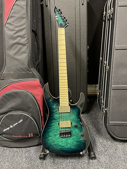 ESP E-II M-II NT Hipshot Black Turquoise Burst