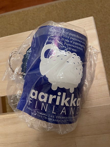 Aarikka Pässi suomensininen servettirengas / lautasliinapidike