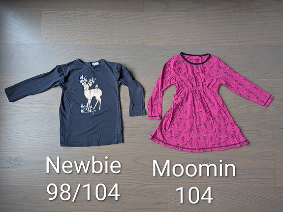Newbie bambimekko ja Moomin pikku myy mekko koko 104
