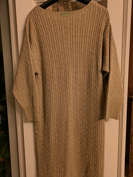 Benetton naisten beige neulemekko L