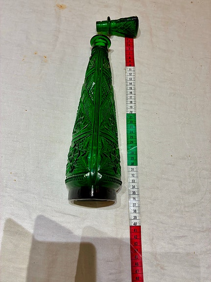 Vihreä koristepullo lasia 36 cm