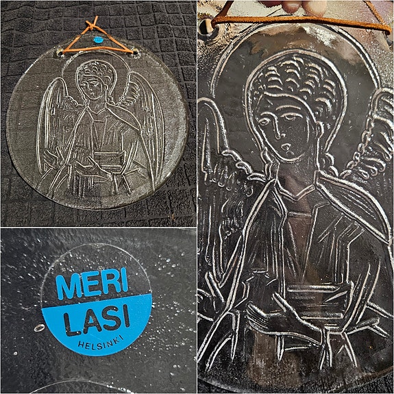 Arkkienkeli Meri Lasi taulu sisustus ikkunataulu