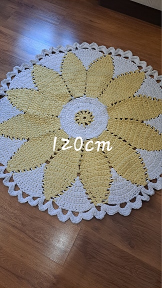 Virkattu pyöreä matto ¤120cm