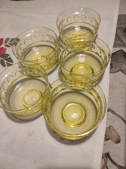 Kehrä jälkiruokakulho 5kpl, keltainen, Tamara Aladin, Riihimäen lasi