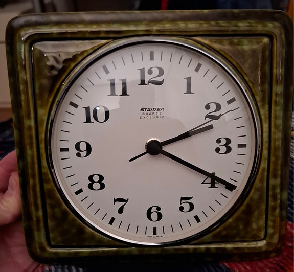 Vintage Staiger Quartz Exclusiv keraaminen seinäkello (Länsi-Saksa)