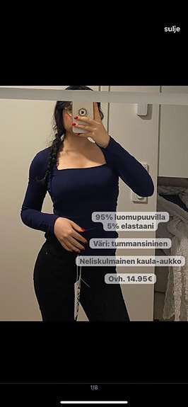 Anna Field Pusero navy tummansininen XS luomupuuvillaa