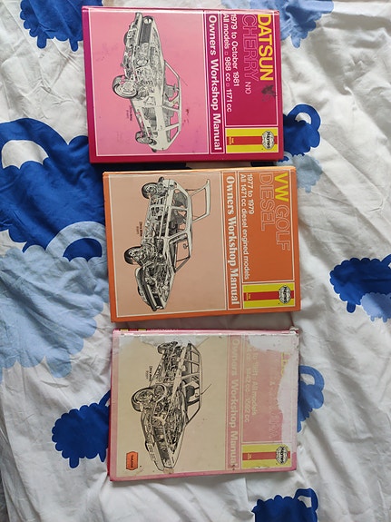 Haynes korjauskirjat Datsun Cherry, Vw Golf Diesel,Talbit Alpine & solara