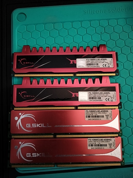 G.Skill DDR3 RAM-muistit 8GB yhteensä.