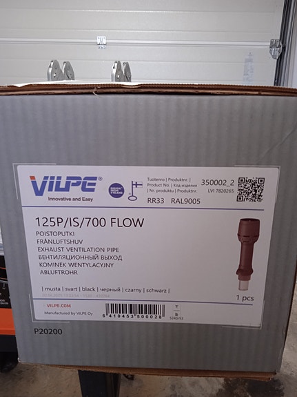 Poistoputki Vilpe flow 125P/IS/700 Flow