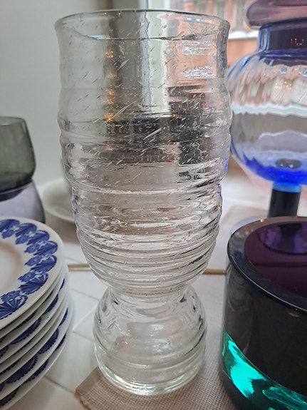 Nuutajärvi / Iittala lasimaljakko Rustica Sargasso Kaj Franck k. 20 cm