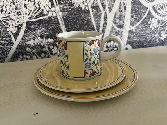 Villeroy & Boch Virginia kahvikuppi ja lautanen