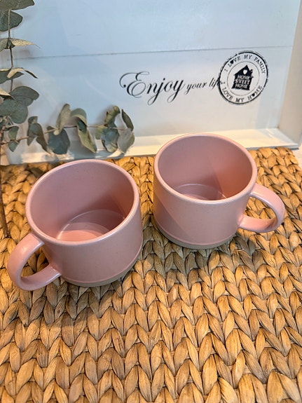 H&M Home kahvikupit 2 kpl vaaleanpunainen keramiikka