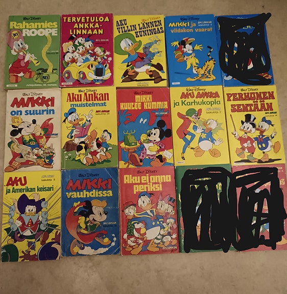Vanhoja Aku Ankan taskukirjoja