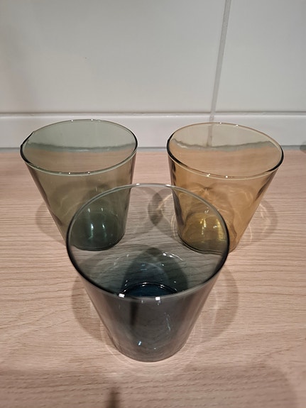 Kaj Franck Kartio -lasit 3 kpl, eri värit / vintage Iittala
