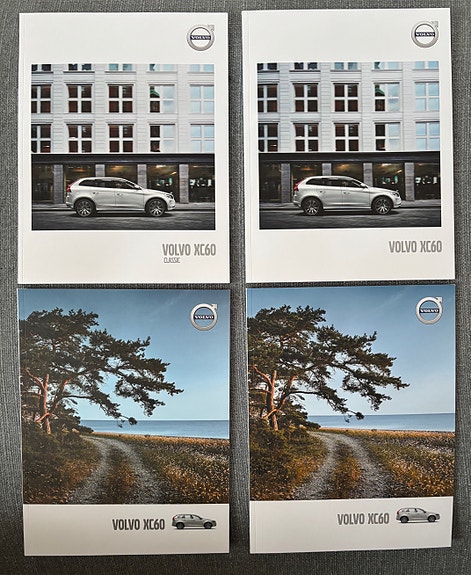 4 x Volvo XC60 esitteitä yhteishintaan + 1 x XC60 hinnasto 4.3.2016