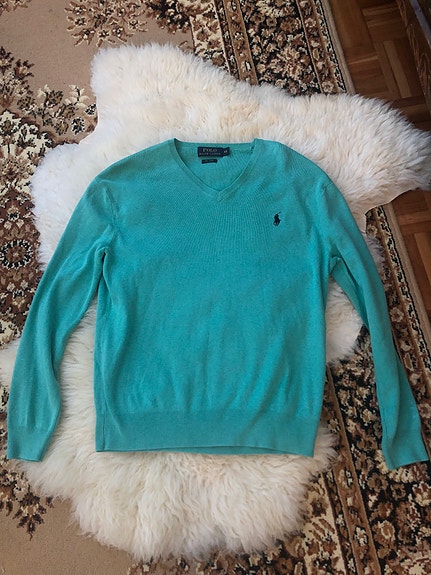 Ralph Lauren Polo Mintun vihreä/sininen miesten puuvillaneule XS