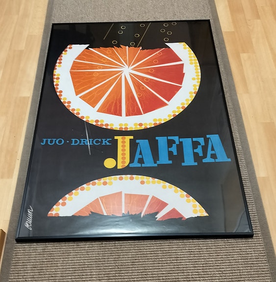 Erik Bruun iso Jaffa-juliste kehyksineen, koko 70x100 cm