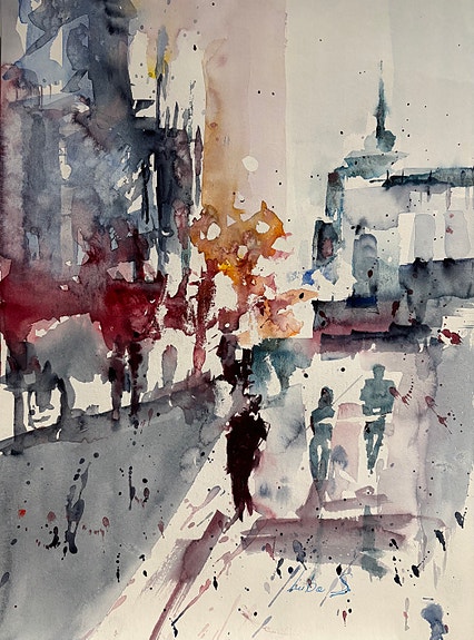 Akvarelli,Helsinki,30*42.