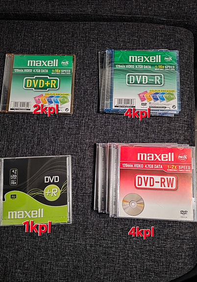 Uusia poltettavia dvd levyjä