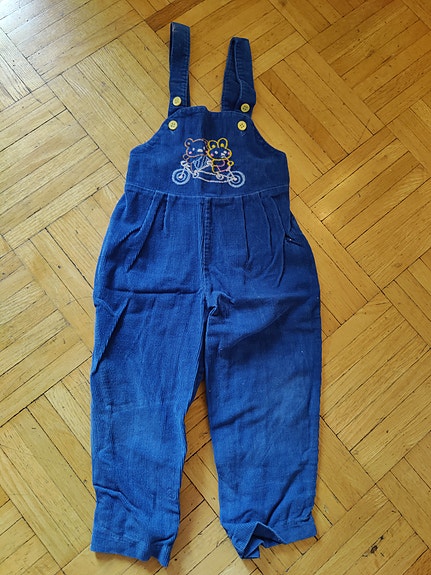 Vintage sininen haalari-asu
