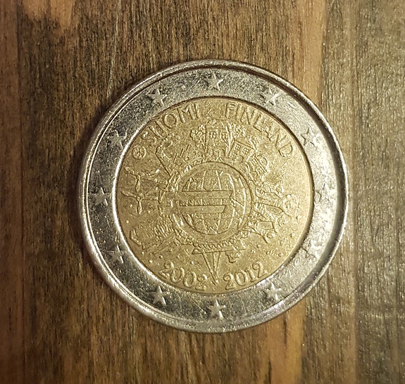 Suomi 2€ 2012 Euro 10 vuotta