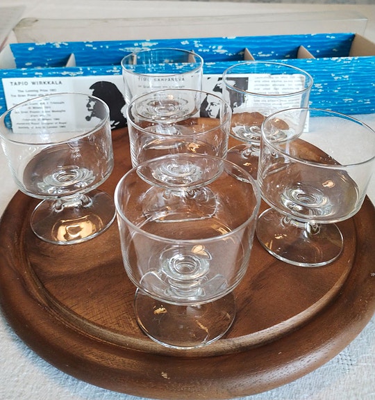 Iittala Karelia cocktail-/liköörilasit, design Tapio Wirkkala