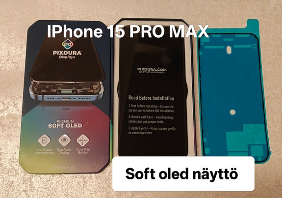 Pixdura 15 pro max soft OLED näyttö iphoneen