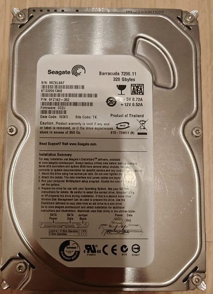 320GB HDD Kovalevy/kiintolevy