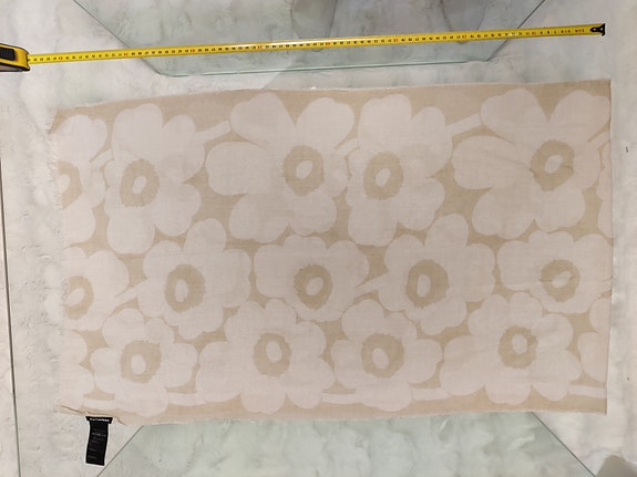 Marimekko huivi kaulaliina n.168x49cm. Unikko beige. liina