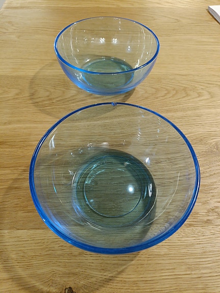 Iittala lasiset kulhot sininen