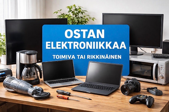 Ostan käytettyä elektroniikkaa / myös rikkinäiset