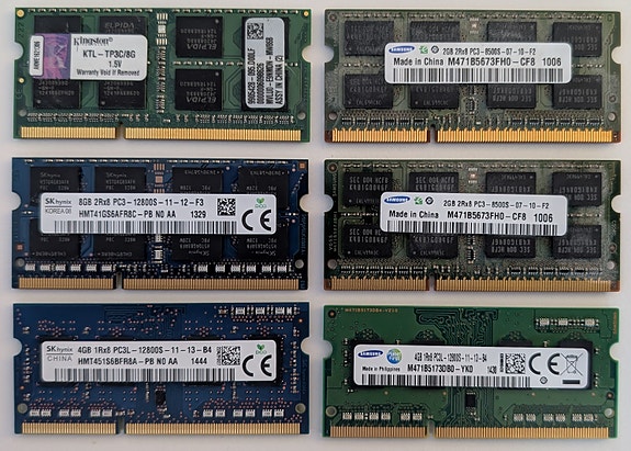 Kannettavan tietokoneen muisteja 2GB, 4GB, 8GB | DDR3, DDR3L, SO-DIMM
