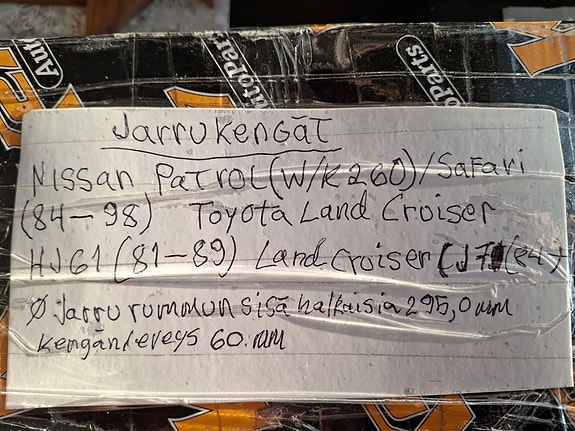Jarrukengät Nissan/ Toyota