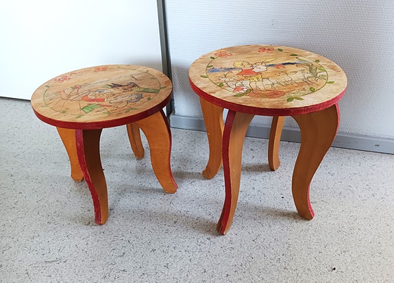 Vintage lasten jakkarat 2 kpl