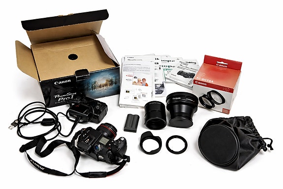 Canon PowerShot Pro1 – täysin käyttämätön, täydellinen paketti + telejatke