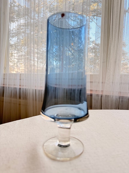 Iittala maljakko sininen lasia